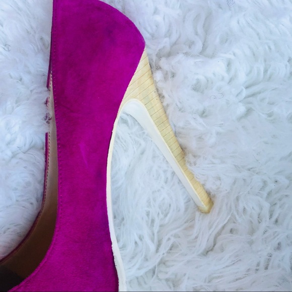 BCBGENERATION Pink Suede Platform Shoes Sz 8.5 - Picture 16 of 16